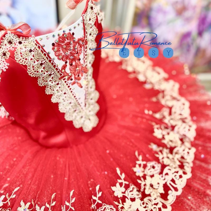 Custom Red Lace Ballet Tutu: Adult/Child Swan Lake/Cinderella Costume, Luxury Tutu