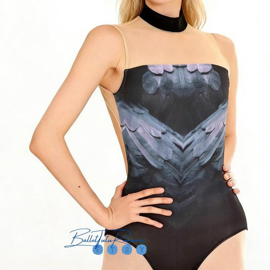 Oil Painting Backless Leotard | Dance Gymnastics Yoga Bodysuit, Girl/Adult
