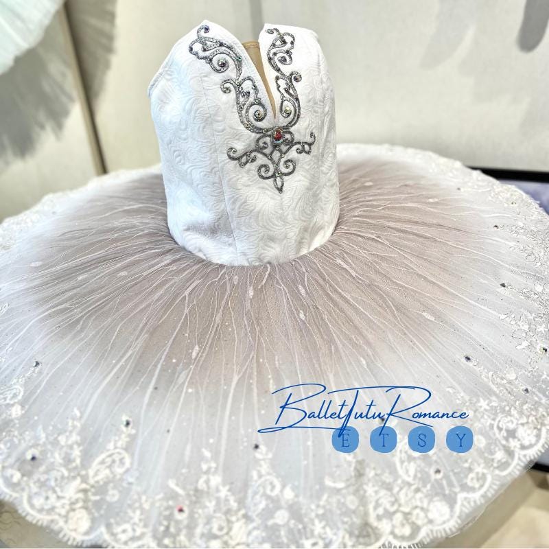 Custom Ombre White Ballet Tutu: Professional Performance Costume, Adult & Child, Sleeping Beauty/Nutcracker