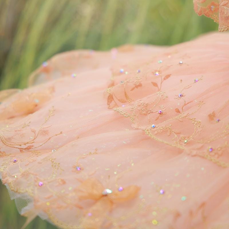 Floral Hand-Embroidered Ballet Tutu, Custom Luxury Adult & Child Aurora Performance Costume, HeavyCraftsmanship