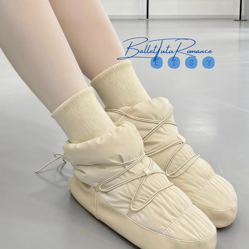 Ballet Shoe Boots Winter, Warm&Water Proof, Fleece-Lined Shoe, Cold-Resistant Dance Practice Performance Shoes