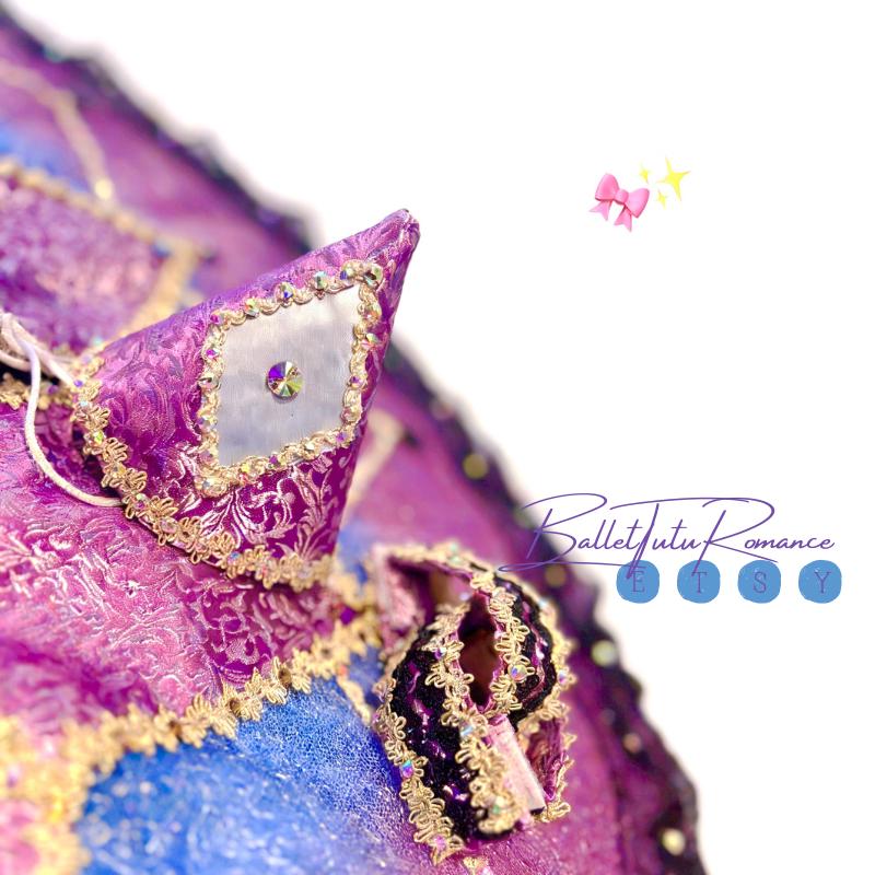 Custom Ballet Tutu, Purple & Gold Embellished Stage Performance Costume, Adult/Kids,Giselle