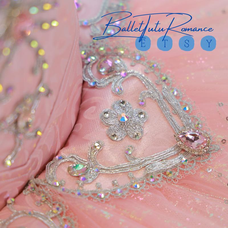 Crystal-Embellished Aurora Ballet Tutu, Custom Luxury Adult Child Performance Costume,Ballerina Dress