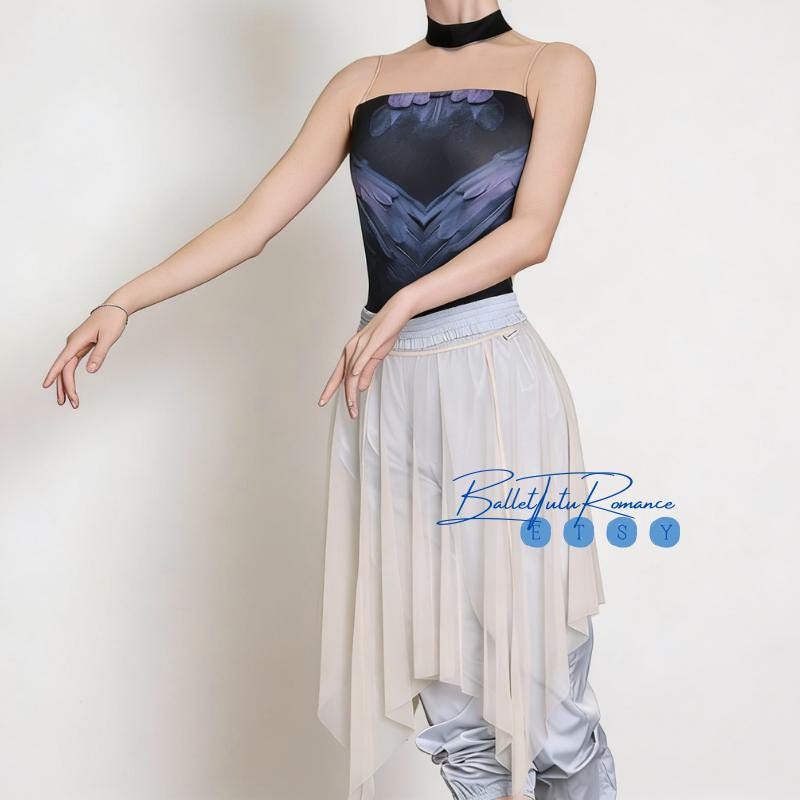 Oil Painting Backless Leotard | Dance Gymnastics Yoga Bodysuit, Girl/Adult