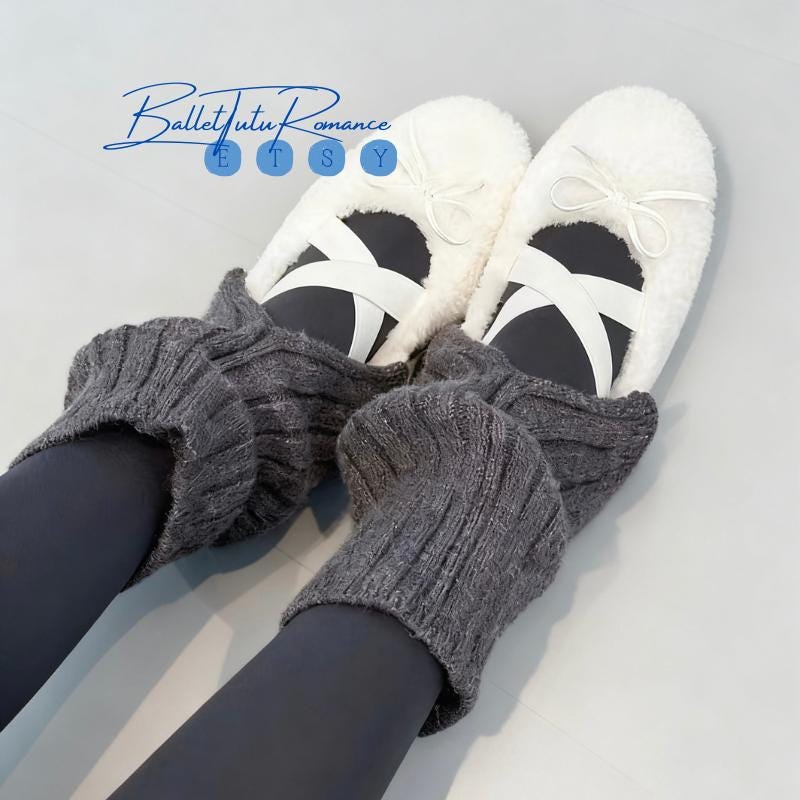 Handmade Mary Jane Ballet Shoes, Custom Warm Winter Flats, Ballet-Style Cozy Slip-Ons
