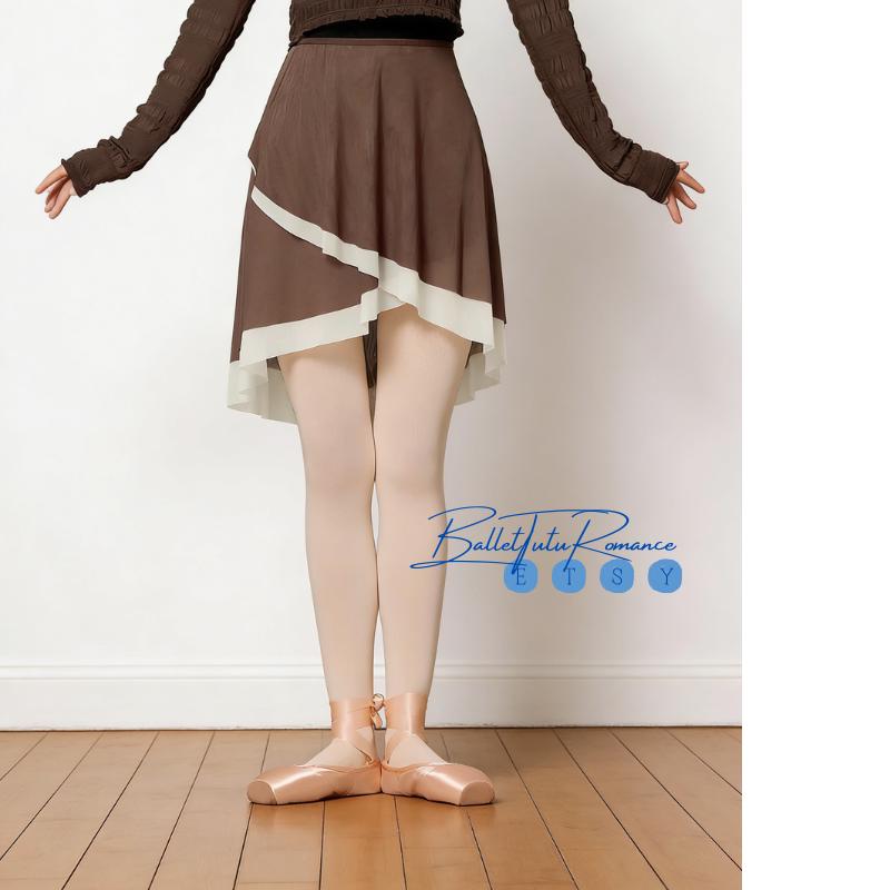 Adult Ballet Sheer Skirt, Irregular Chiffon Dance Tutu, Practice Dance Wear