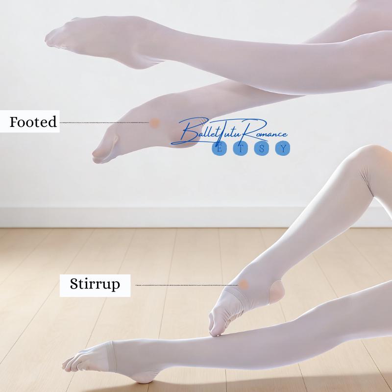 Ballet Dance Tights Anti-Run: 9/10 Cropped/Hole Cutout/Footed, Adult Yoga Tights