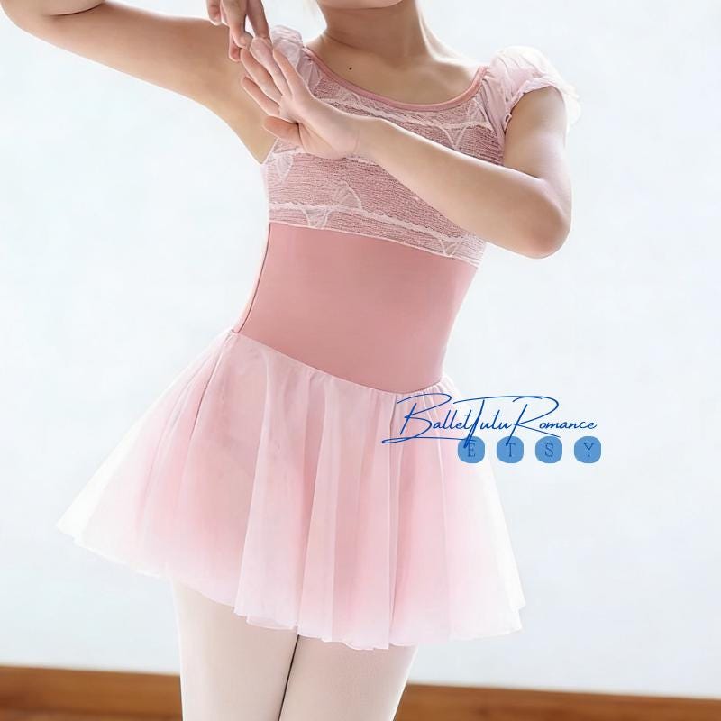 Lace Bow Ballet Tutu Leotard, Kids Ballet Practice Wear, Children Dance Performance Costume, Breathable