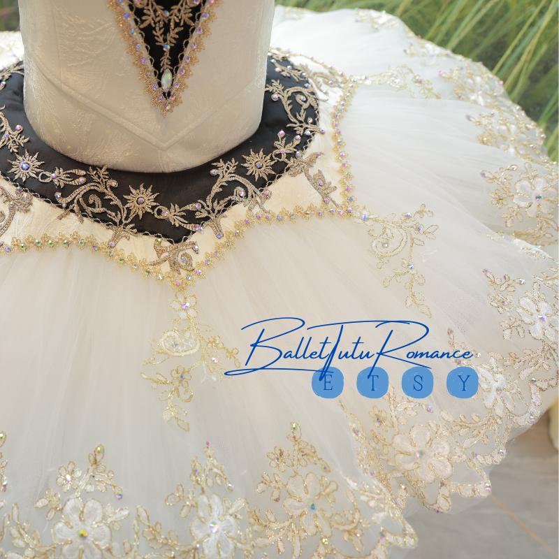 Luxury Black & Gold Ballet Tutu, Custom Adult/Child Nutcracker Performance Costume