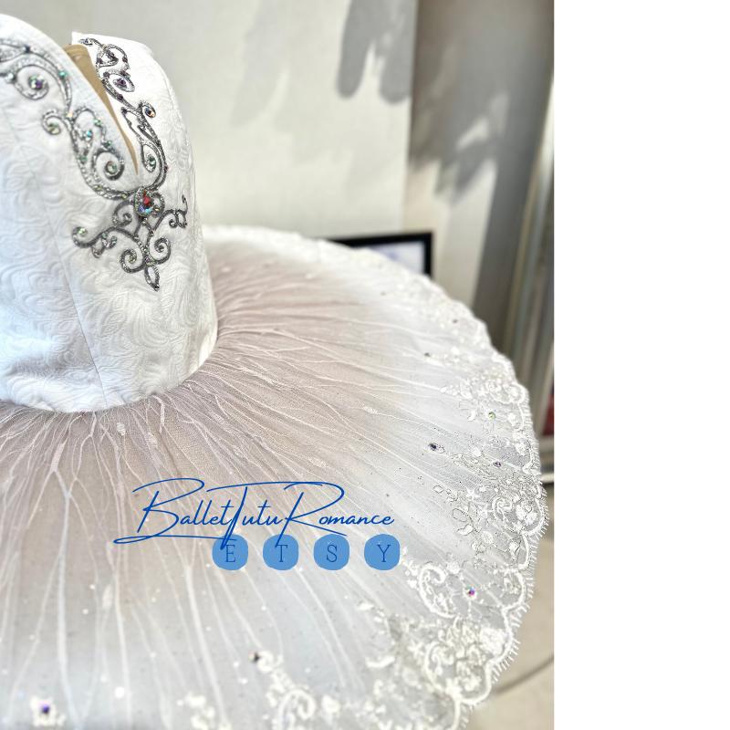Custom Ombre White Ballet Tutu: Professional Performance Costume, Adult & Child, Sleeping Beauty/Nutcracker
