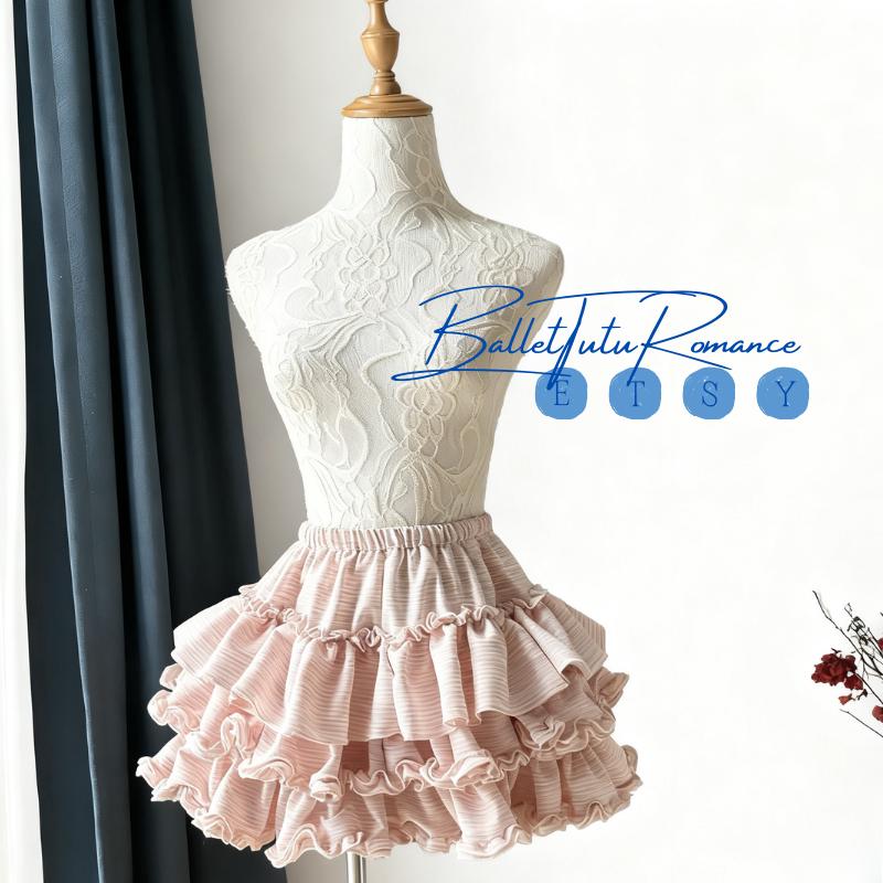 Y2K Ballet Punk Tiered Ruffled Puff Skirt, Pumpkin Cosplay Petticoat for Gothic Vintage Outfits