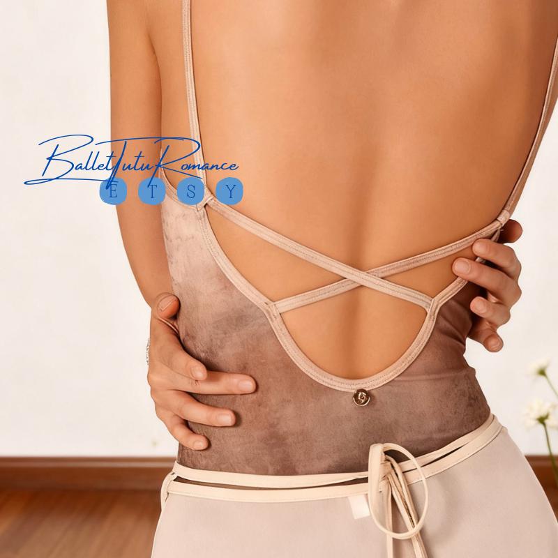 Adult Dusty Rose Leotard: Spaghetti Strap Ballet Dance Bodysuit for Studio Practice
