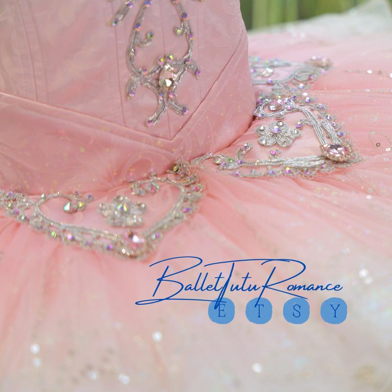 Crystal-Embellished Aurora Ballet Tutu, Custom Luxury Adult Child Performance Costume,Ballerina Dress