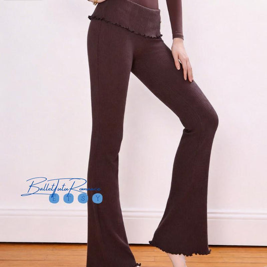 Knit Flared Pants: Luxury Ballet Dancewear, Custom High-End Leggings, Adult Performance Wear