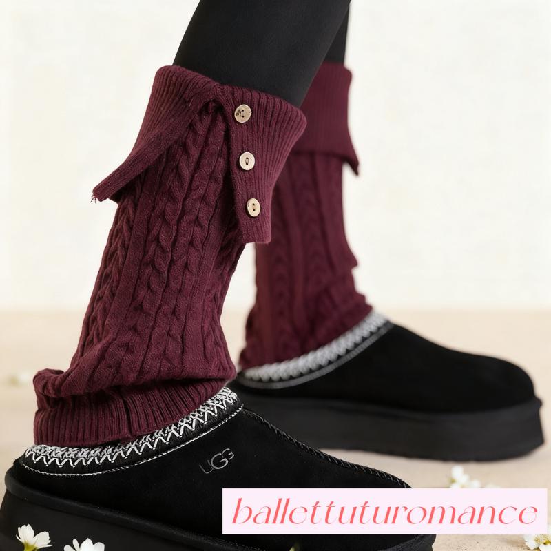 Handmade Knit Leg Warmers, Ballet Elements Design, Ballet & Mary Jane Shoes Compatible,Warm Sleeves