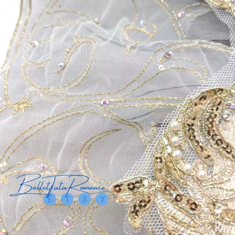Opulent Gold Silver Leaf Ballet Tutu, Luxury Professional Tutu, Adult Child Performance, Nutcracker Aurora