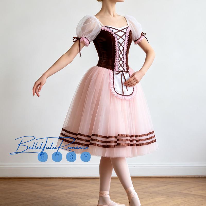 Peasant Romantic Ballet Tutu | Coppelia Swanilda / La Fille Mal Gardée Costume Recitals Competitions