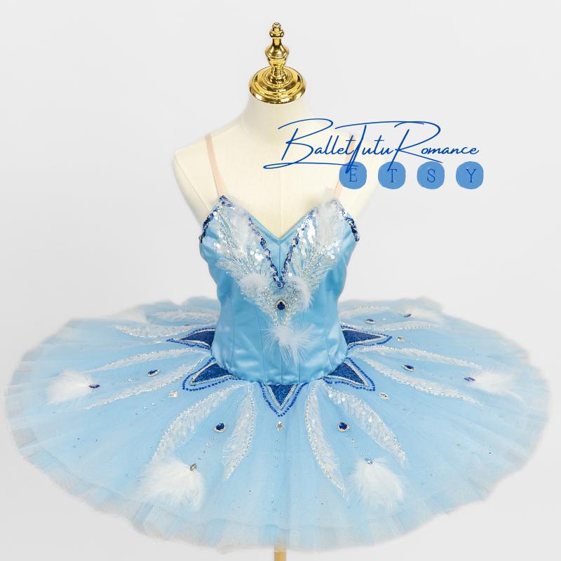 Custom Ballet Tutu, Luxury Aurora Nutcracker Costume, Adult/Child Handmade Silver-Embroidered Tutu