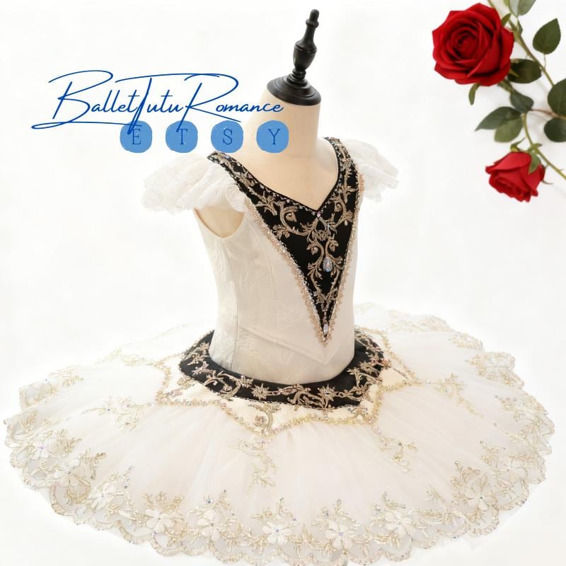 Luxury Black & Gold Ballet Tutu, Custom Adult/Child Nutcracker Performance Costume