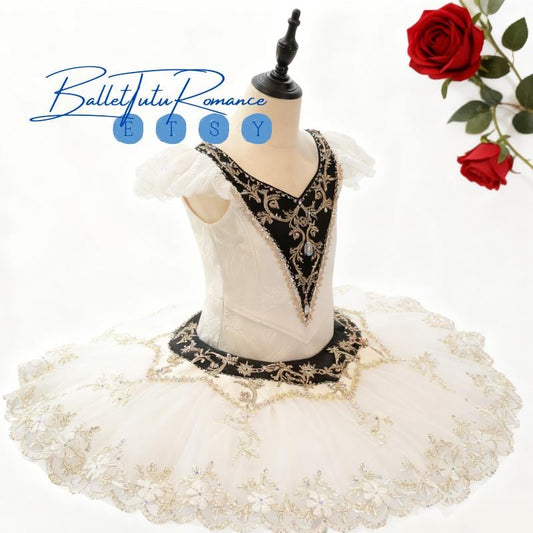 Luxury Black & Gold Ballet Tutu, Custom Adult/Child Nutcracker Performance Costume