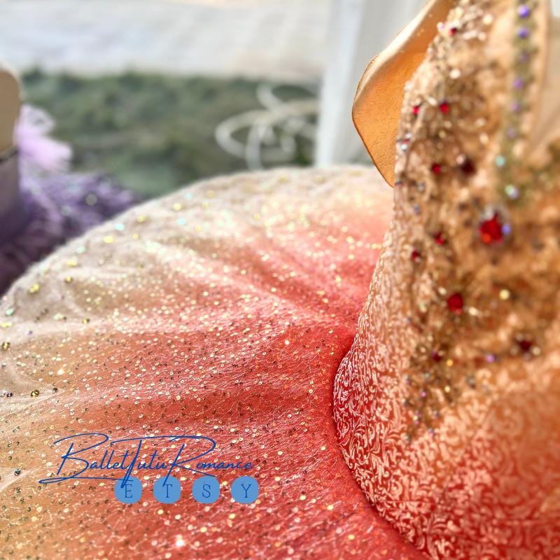 Custom Gradient Gold Orange Ballet Tutu: Custom Aurora Costume, Adult & Child, Sleeping Beauty/Paquita