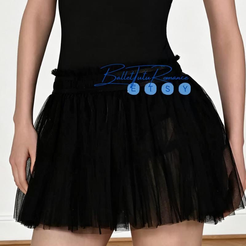 Ballet Lace Tutu Skirt for Women, Tulle Dance Skirt, Practice & Performance, Elastic Waist Short