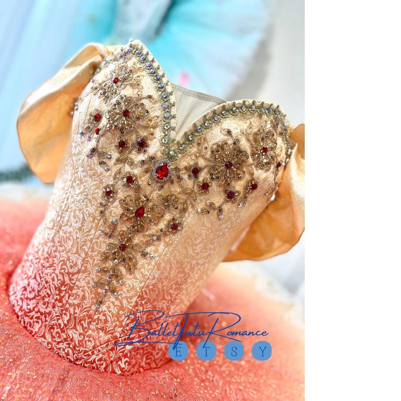 Custom Gradient Gold Orange Ballet Tutu: Custom Aurora Costume, Adult & Child, Sleeping Beauty/Paquita