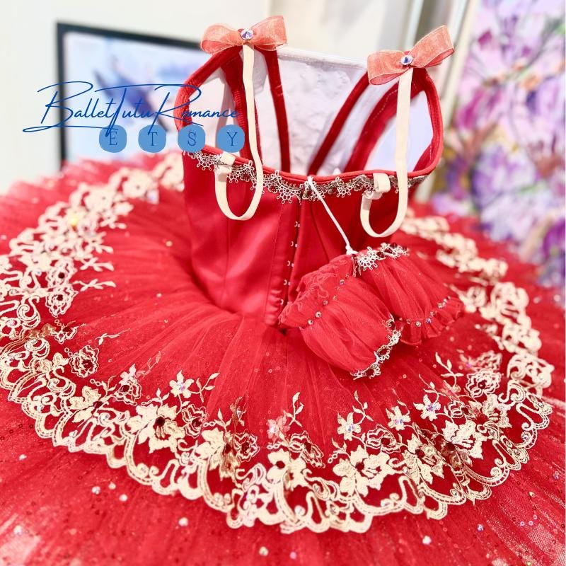Custom Red Lace Ballet Tutu: Adult/Child Swan Lake/Cinderella Costume, Luxury Tutu
