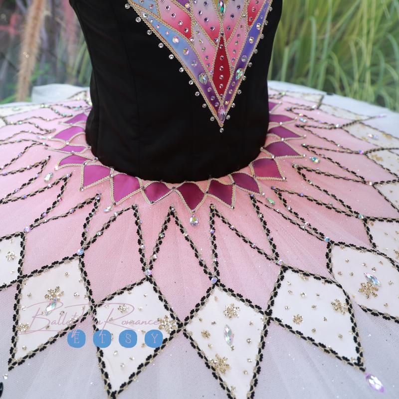 Handcrafted Custom Aurora Nutcracker Ballet Tutu, Pink Black Adult Child Performance Costume