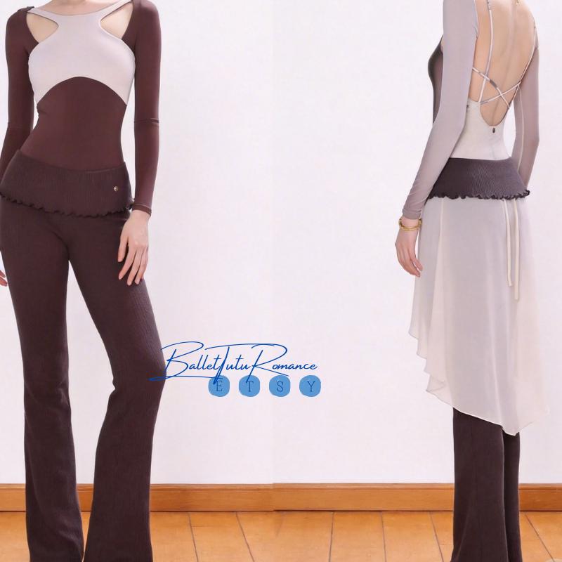 Knit Flared Pants: Luxury Ballet Dancewear, Custom High-End Leggings, Adult Performance Wear