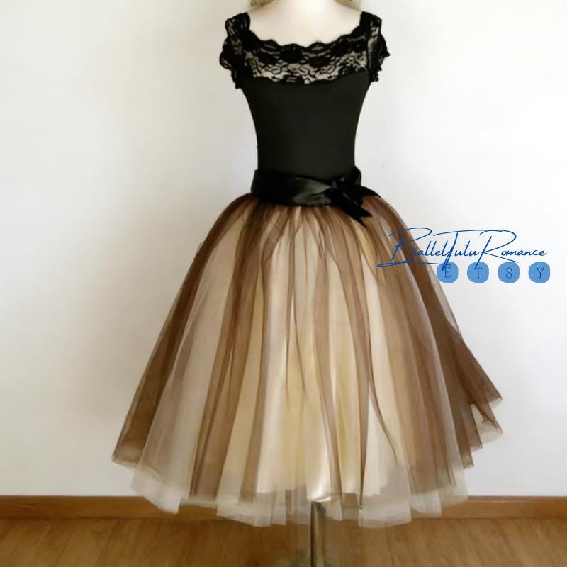 Customized Elegant Adult Ballet Tulle Skirt, Performance Practice Wear, Long Fluffy Dance Skirt, Photoshoot