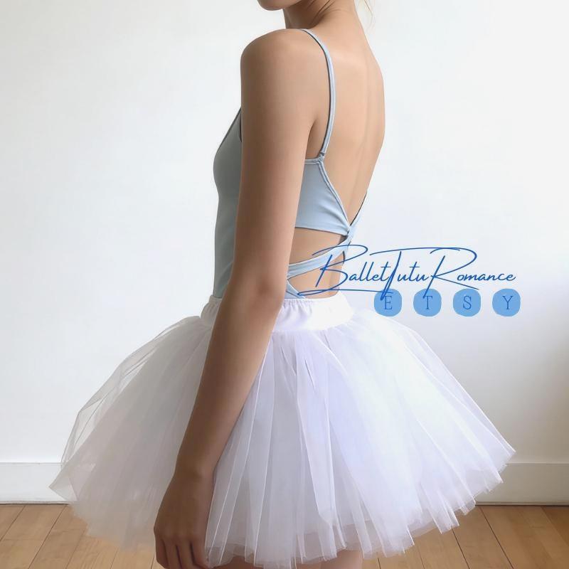 Fluffy Tulle Ballet Tutu Skirt | Mini Dance Performance Half Skirt, Adult Kids