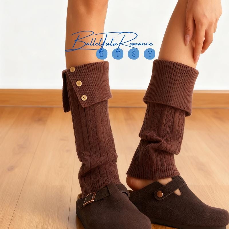 Knit Y2K Leg Warmers, Wool Pile Leg Covers for Retro Style, Fall Winter