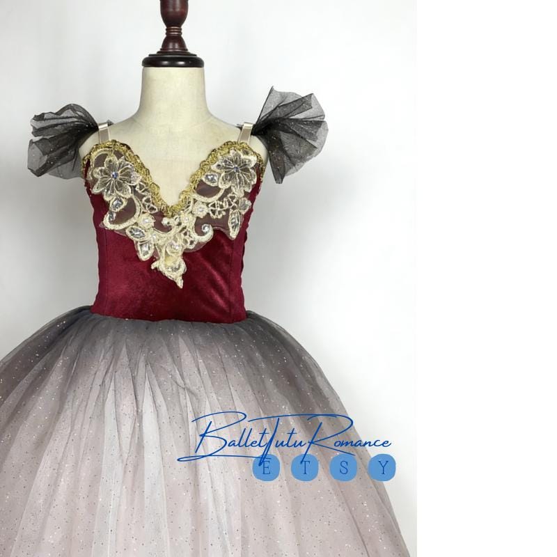 Lace Trimmed Blue Ballet Performance Dress: Standard Size(No hook&eye), Nutcracker