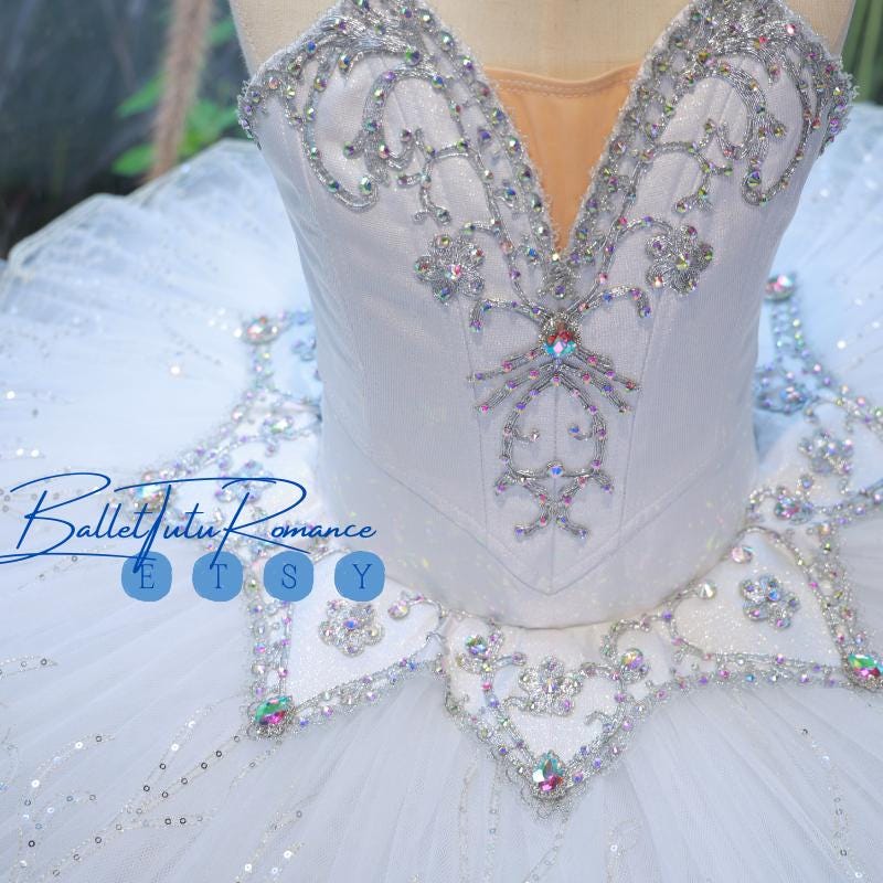 Luxury Custom Fairy Nutcracker White Ballet Tutu, Adult & Child Handmade High-End Ballerina Costume