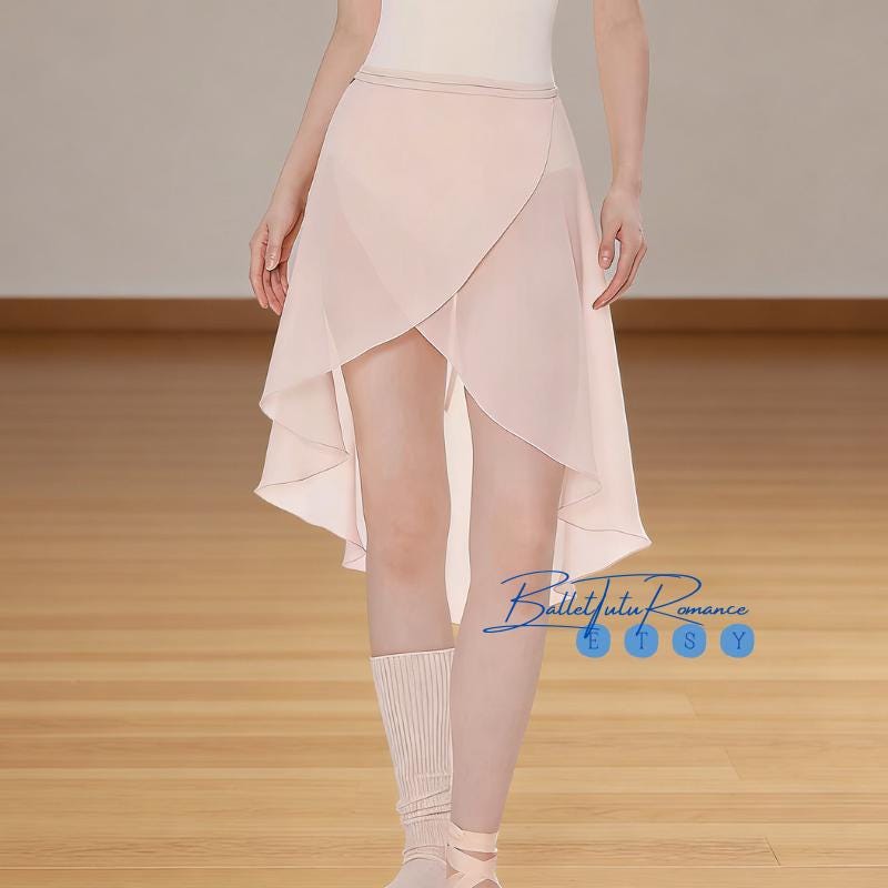 Tie-On Sheer Ballet Skirt, One-Piece Asymmetrical Chiffon Wrap for Dance