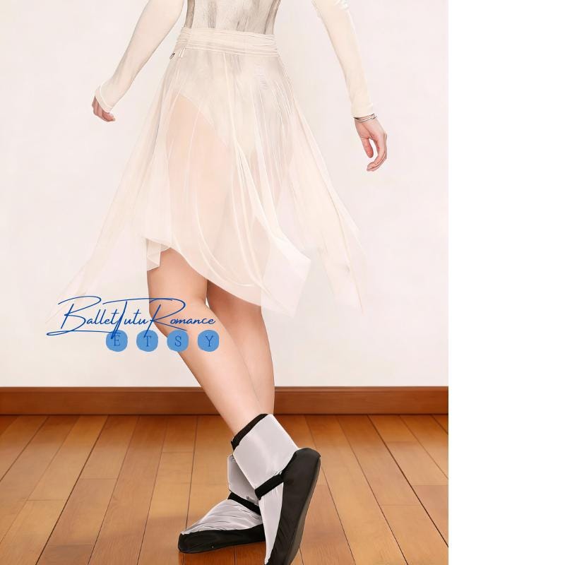 Tutu Half Skirt, Asymmetrical Sheer Ballet,Performance Skirt, Practice Dance wear