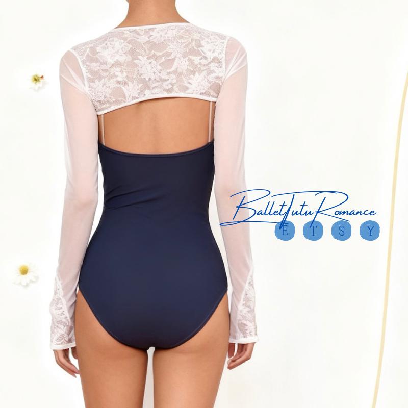 Women’s Sheer Mesh Lace Trim Ballet Shawl Shoulder Cover-Up | Dance Practice Shoulder Wrap