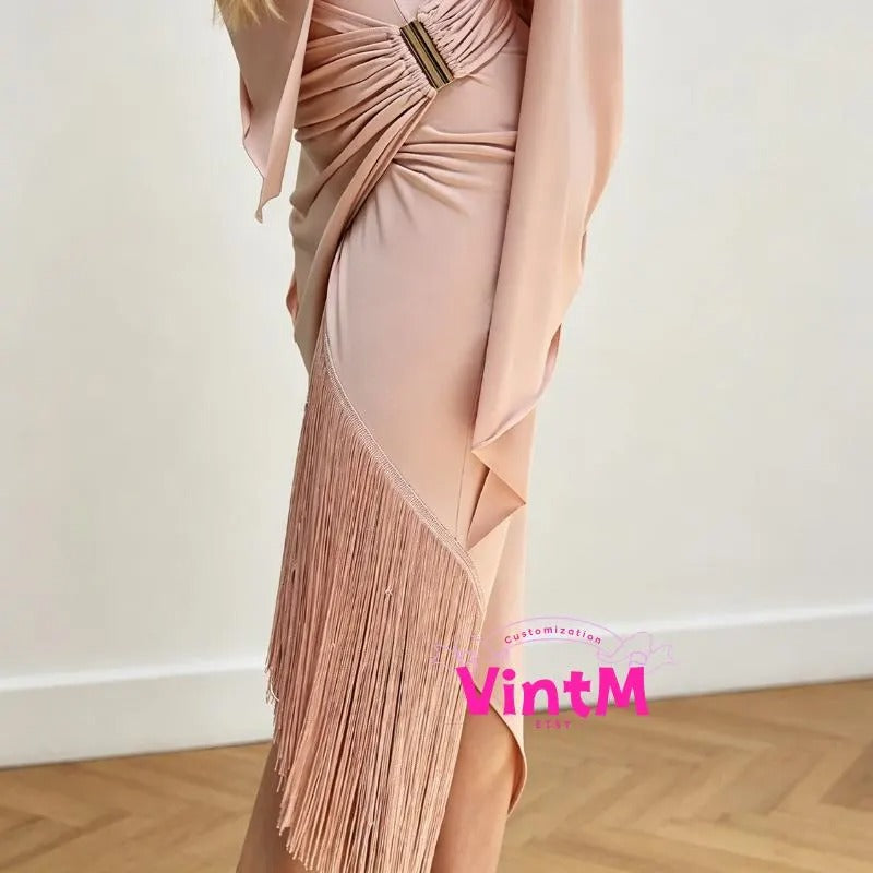 Latin Dance Top for Women | Asymmetrical Draped Sleeveless Dancewear Top/Bottom